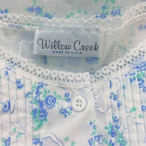 Willow Creek Vintage Nightgown 80's Forget Me Nots Floral Med/Large - Picture 7 of 8